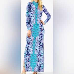 Lilly Pulitzer Nikia Maxi Dress in “Your Biggest Fan” Print M